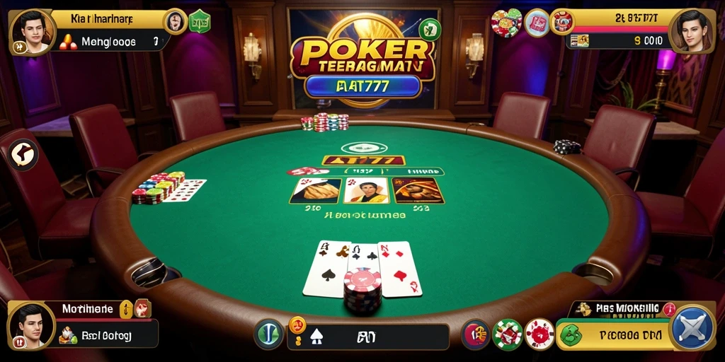 Tampilan gameplay Poker yang menarik dalam aplikasi AT777.