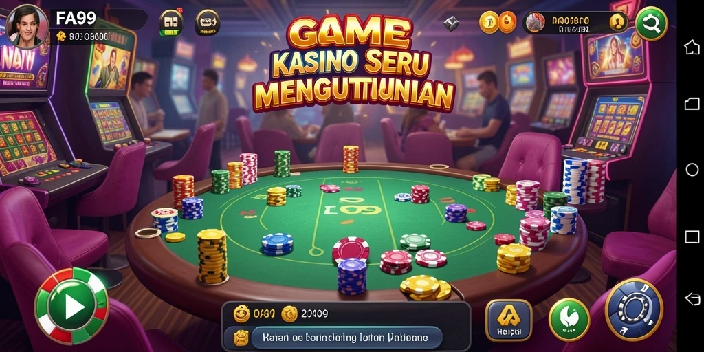 Tampilan menarik dari gameplay Kasino di FA99 saat bermain.