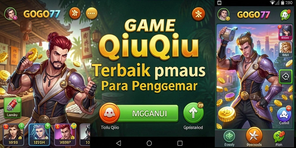 Screenshot GOGO77 menampilkan momen seru dalam permainan QiuQiu.