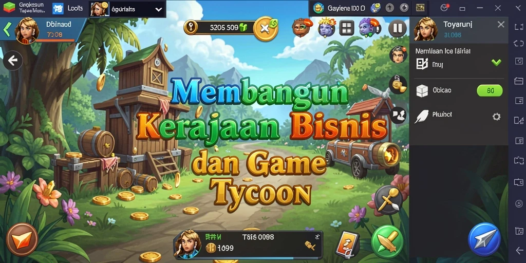 Tangkapan layar gameplay menunjukkan keseruan membangun kerajaan bisnis.