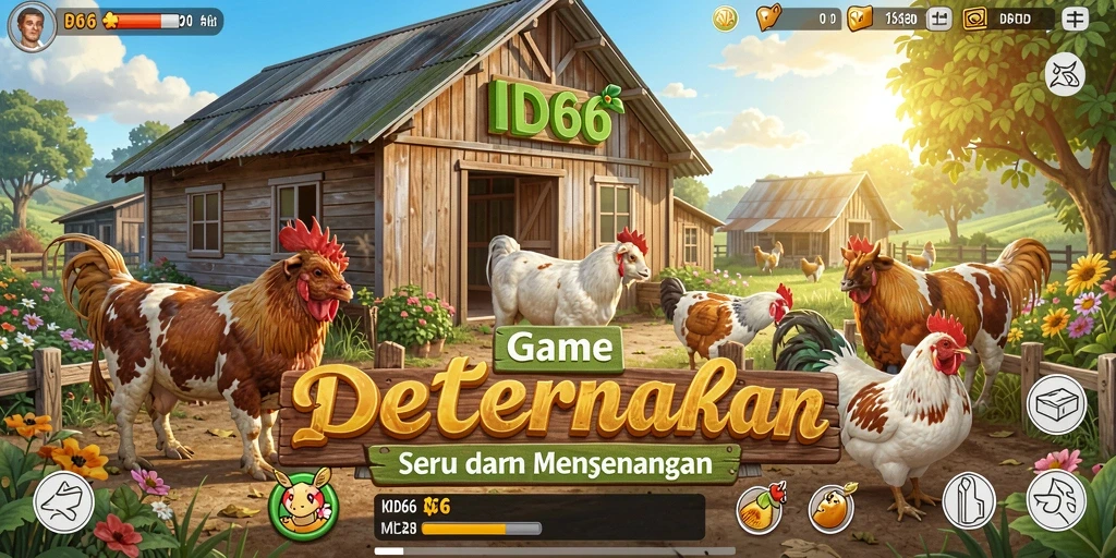 Tampilan gameplay ID66 dengan elemen pertanian yang menarik dan interaktif.