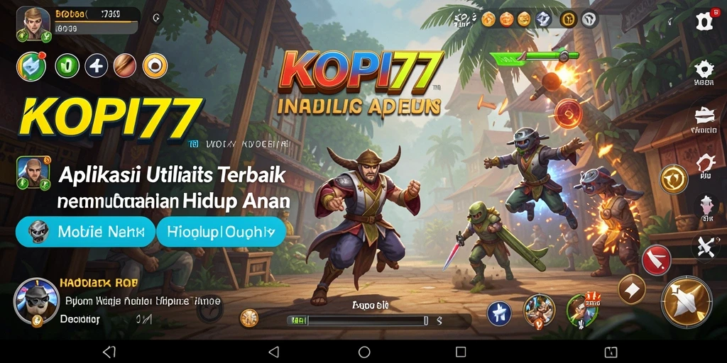 Tampilan screenshot utama KOPI77 dengan antarmuka aplikasi Utilitas.