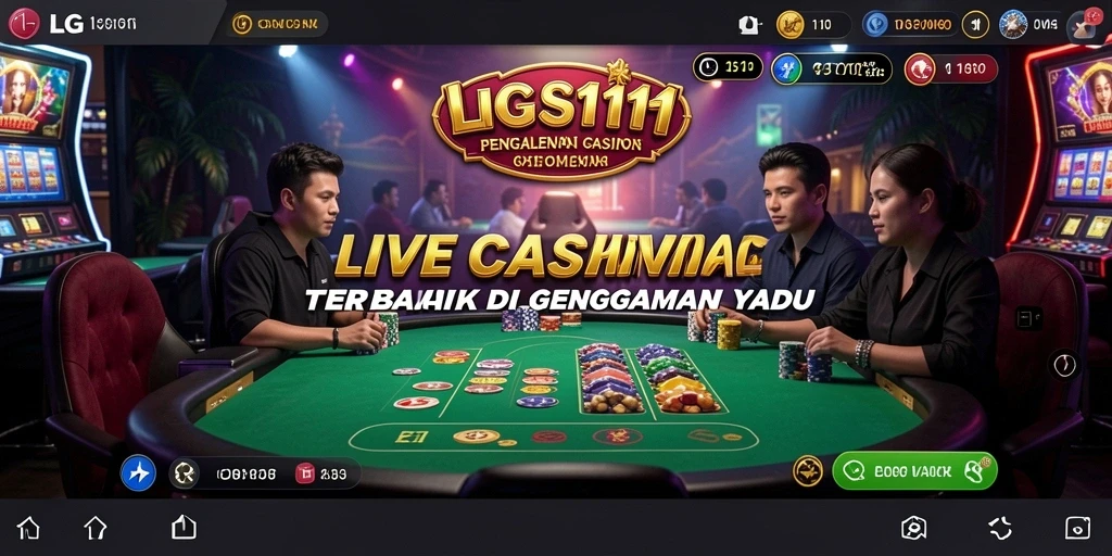 Screenshot gameplay LG111 menampilkan dealer langsung dan interaksi nyata.