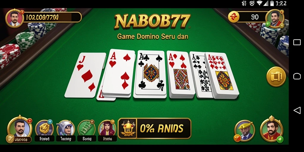 Tangkapan layar gameplay NABOB77 yang menampilkan suasana seru permainan Domino.