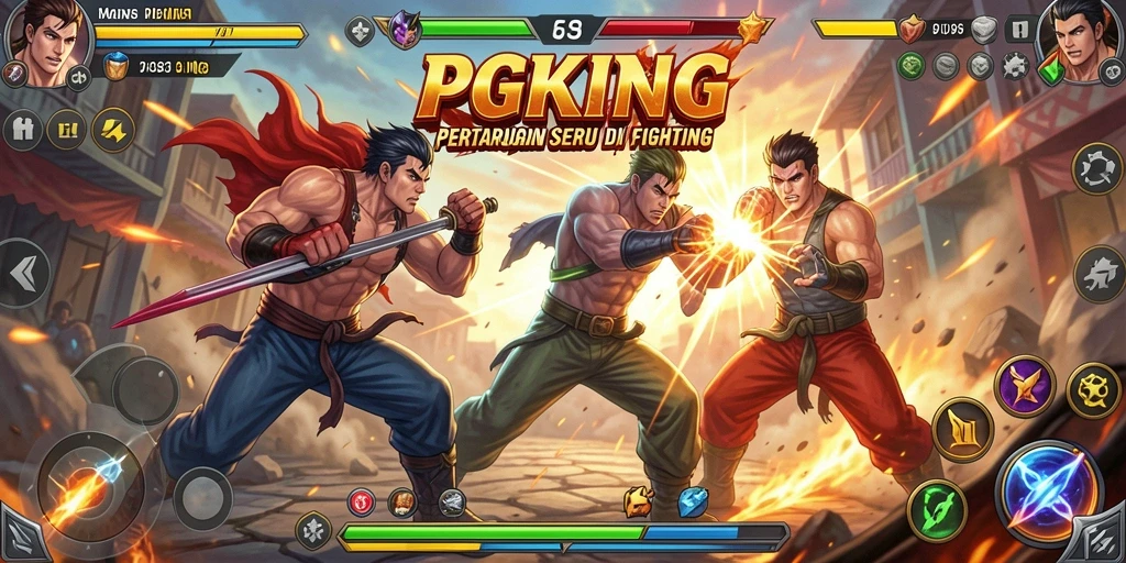 Gameplay seru PGKING dengan pertarungan yang dinamis dan karakter menawan.