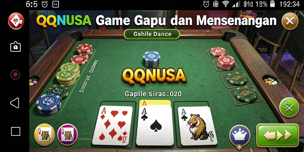 Tampilan gameplay seru dalam QQNUSA game Gaple.