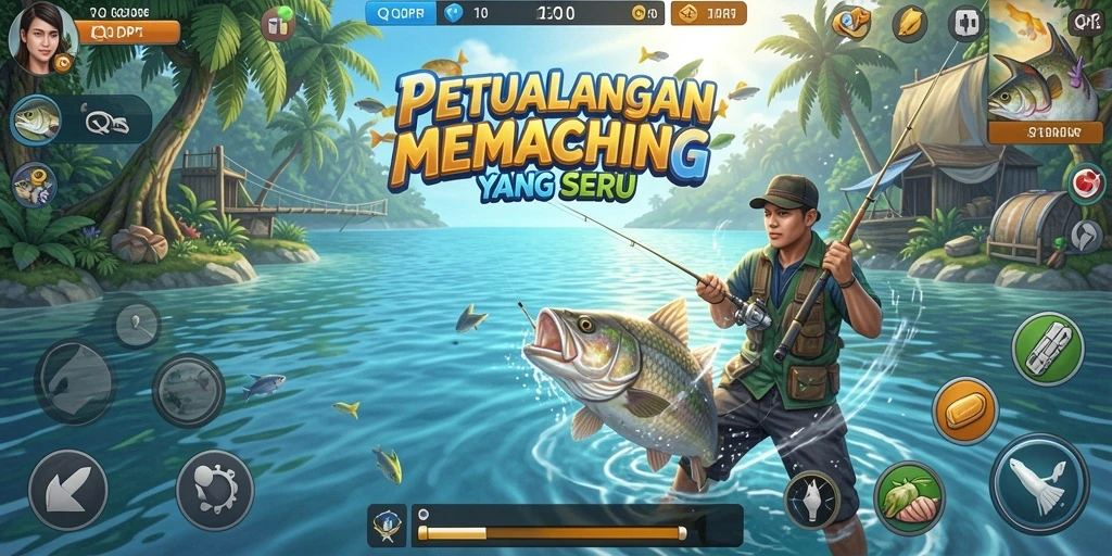 Gameplay Fishing yang menantang di QQRP dengan grafis memukau.