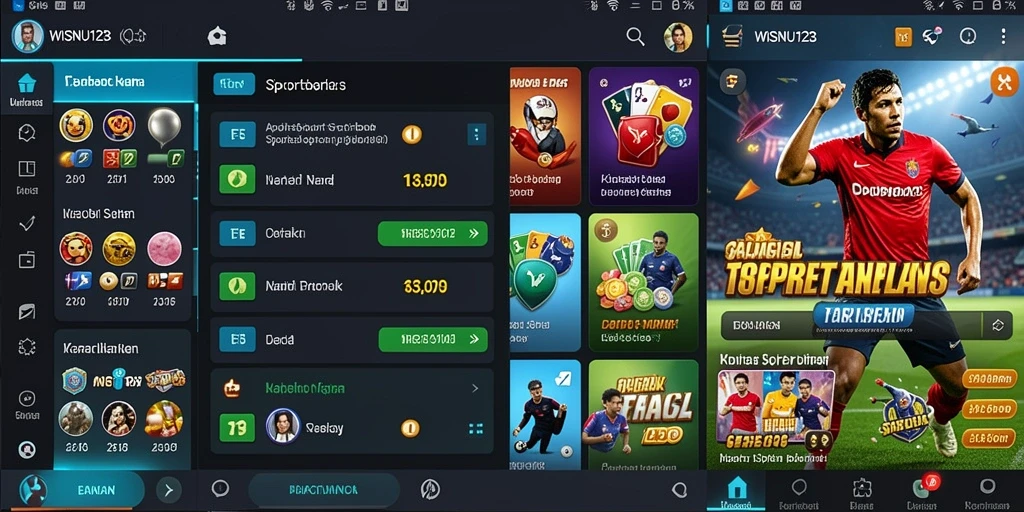 Screenshot WISNU123 menampilkan antarmuka taruhan olahraga yang menarik.